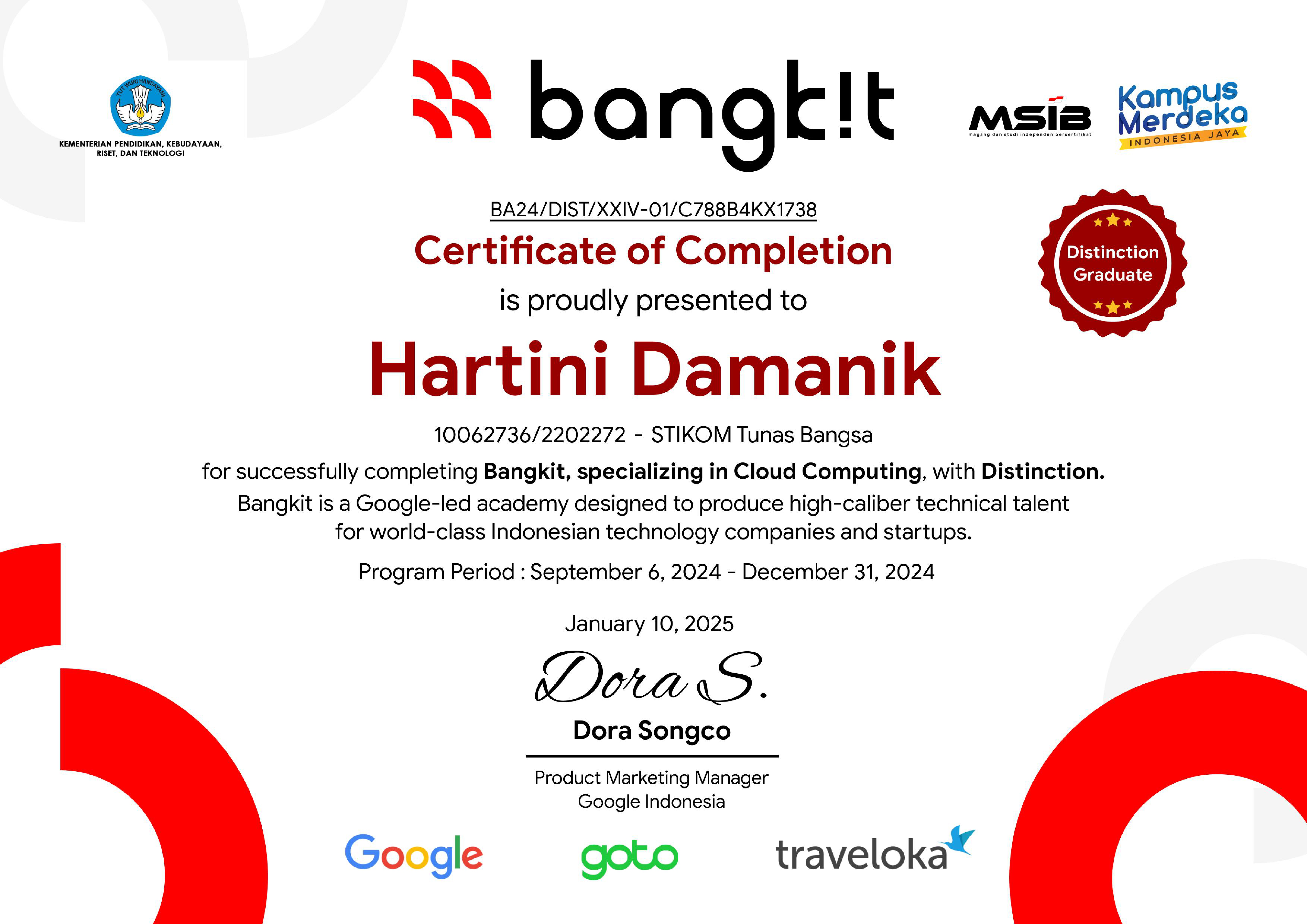 Bangkit Academy Certificate